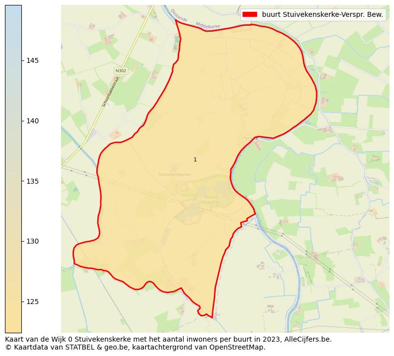 Aantal inwoners op de kaart van de buurt Stuivekenskerke-Verspr. Bew.: Op deze pagina vind je veel informatie over inwoners (zoals de verdeling naar leeftijdsgroepen, gezinssamenstelling, geslacht, autochtoon of Belgisch met een immigratie achtergrond,...), woningen (aantallen, types, prijs ontwikkeling, gebruik, type eigendom,...) en méér (autobezit, energieverbruik,...)  op basis van open data van STATBEL en diverse andere bronnen!