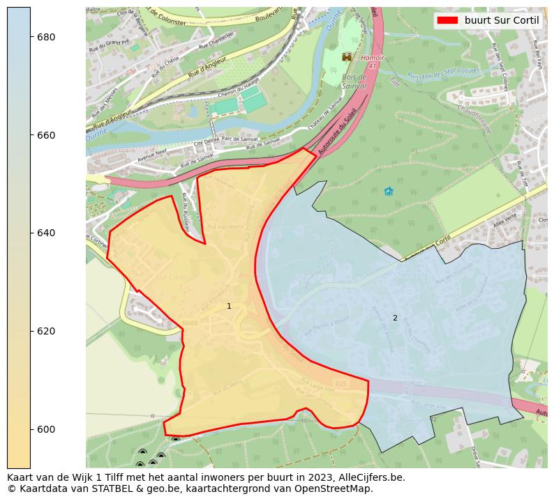 Aantal inwoners op de kaart van de buurt Sur Cortil: Op deze pagina vind je veel informatie over inwoners (zoals de verdeling naar leeftijdsgroepen, gezinssamenstelling, geslacht, autochtoon of Belgisch met een immigratie achtergrond,...), woningen (aantallen, types, prijs ontwikkeling, gebruik, type eigendom,...) en méér (autobezit, energieverbruik,...)  op basis van open data van STATBEL en diverse andere bronnen!