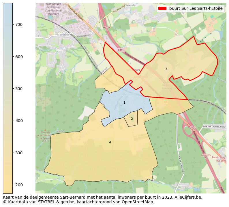 Aantal inwoners op de kaart van de buurt Sur Les Sarts-l’Etoile: Op deze pagina vind je veel informatie over inwoners (zoals de verdeling naar leeftijdsgroepen, gezinssamenstelling, geslacht, autochtoon of Belgisch met een immigratie achtergrond,...), woningen (aantallen, types, prijs ontwikkeling, gebruik, type eigendom,...) en méér (autobezit, energieverbruik,...)  op basis van open data van STATBEL en diverse andere bronnen!