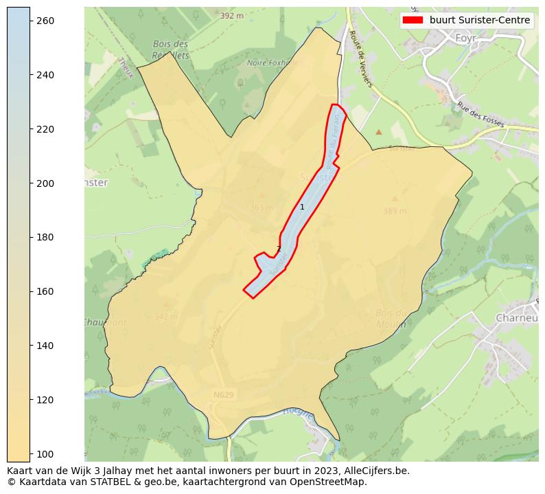 Aantal inwoners op de kaart van de buurt Surister-Centre: Op deze pagina vind je veel informatie over inwoners (zoals de verdeling naar leeftijdsgroepen, gezinssamenstelling, geslacht, autochtoon of Belgisch met een immigratie achtergrond,...), woningen (aantallen, types, prijs ontwikkeling, gebruik, type eigendom,...) en méér (autobezit, energieverbruik,...)  op basis van open data van STATBEL en diverse andere bronnen!