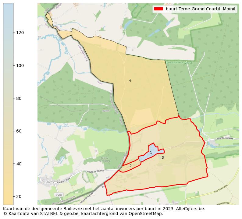 Aantal inwoners op de kaart van de buurt Terne-Grand Courtil -Moinil: Op deze pagina vind je veel informatie over inwoners (zoals de verdeling naar leeftijdsgroepen, gezinssamenstelling, geslacht, autochtoon of Belgisch met een immigratie achtergrond,...), woningen (aantallen, types, prijs ontwikkeling, gebruik, type eigendom,...) en méér (autobezit, energieverbruik,...)  op basis van open data van STATBEL en diverse andere bronnen!