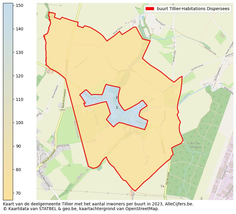 Aantal inwoners op de kaart van de buurt Tillier-Habitations Dispersees: Op deze pagina vind je veel informatie over inwoners (zoals de verdeling naar leeftijdsgroepen, gezinssamenstelling, geslacht, autochtoon of Belgisch met een immigratie achtergrond,...), woningen (aantallen, types, prijs ontwikkeling, gebruik, type eigendom,...) en méér (autobezit, energieverbruik,...)  op basis van open data van STATBEL en diverse andere bronnen!