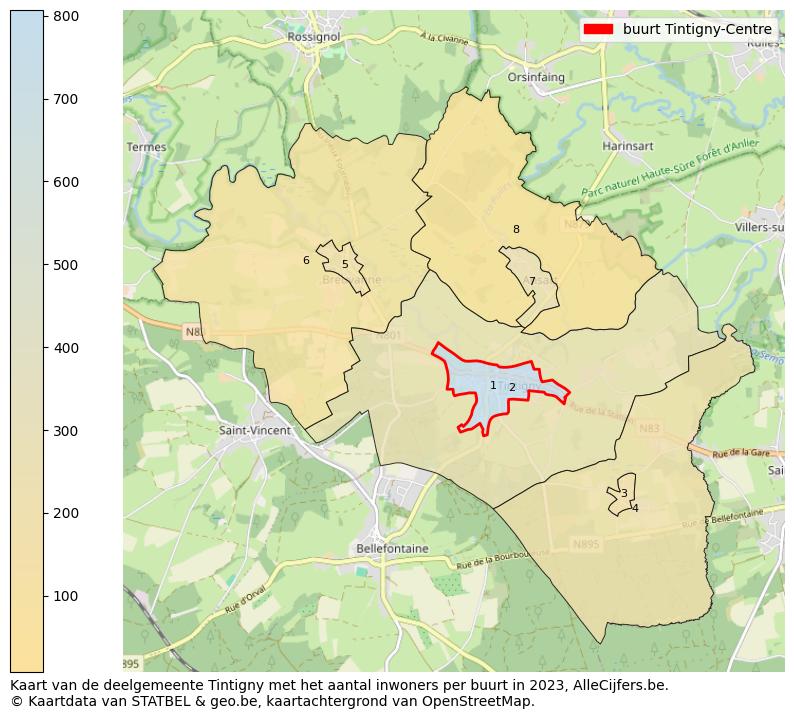 Aantal inwoners op de kaart van de buurt Tintigny-Centre: Op deze pagina vind je veel informatie over inwoners (zoals de verdeling naar leeftijdsgroepen, gezinssamenstelling, geslacht, autochtoon of Belgisch met een immigratie achtergrond,...), woningen (aantallen, types, prijs ontwikkeling, gebruik, type eigendom,...) en méér (autobezit, energieverbruik,...)  op basis van open data van STATBEL en diverse andere bronnen!