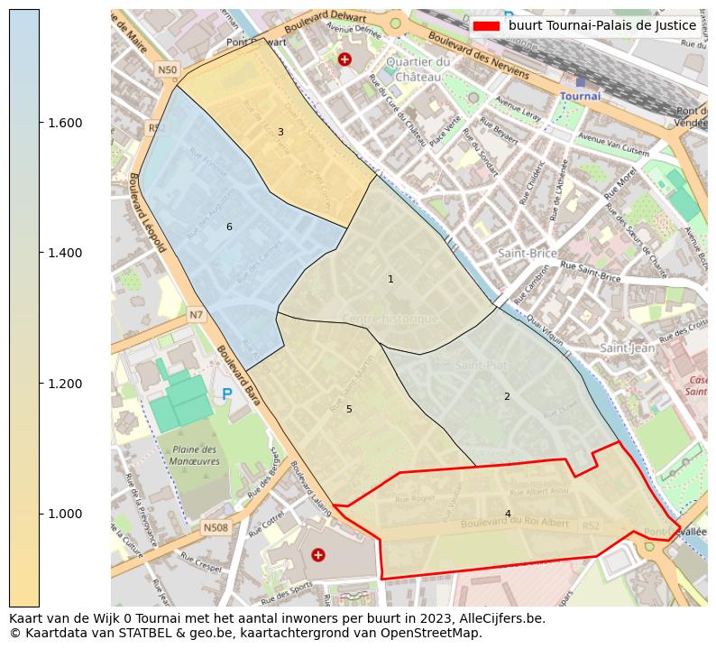 Aantal inwoners op de kaart van de buurt Tournai-Palais de Justice: Op deze pagina vind je veel informatie over inwoners (zoals de verdeling naar leeftijdsgroepen, gezinssamenstelling, geslacht, autochtoon of Belgisch met een immigratie achtergrond,...), woningen (aantallen, types, prijs ontwikkeling, gebruik, type eigendom,...) en méér (autobezit, energieverbruik,...)  op basis van open data van STATBEL en diverse andere bronnen!
