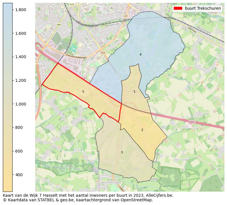 Aantal inwoners op de kaart van de buurt Trekschuren: Op deze pagina vind je veel informatie over inwoners (zoals de verdeling naar leeftijdsgroepen, gezinssamenstelling, geslacht, autochtoon of Belgisch met een immigratie achtergrond,...), woningen (aantallen, types, prijs ontwikkeling, gebruik, type eigendom,...) en méér (autobezit, energieverbruik,...)  op basis van open data van STATBEL en diverse andere bronnen!