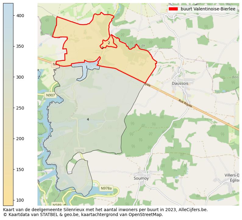 Aantal inwoners op de kaart van de buurt Valentinoise-Bierlee: Op deze pagina vind je veel informatie over inwoners (zoals de verdeling naar leeftijdsgroepen, gezinssamenstelling, geslacht, autochtoon of Belgisch met een immigratie achtergrond,...), woningen (aantallen, types, prijs ontwikkeling, gebruik, type eigendom,...) en méér (autobezit, energieverbruik,...)  op basis van open data van STATBEL en diverse andere bronnen!