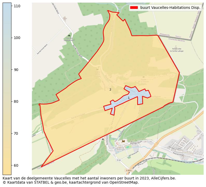 Aantal inwoners op de kaart van de buurt Vaucelles-Habitations Disp.: Op deze pagina vind je veel informatie over inwoners (zoals de verdeling naar leeftijdsgroepen, gezinssamenstelling, geslacht, autochtoon of Belgisch met een immigratie achtergrond,...), woningen (aantallen, types, prijs ontwikkeling, gebruik, type eigendom,...) en méér (autobezit, energieverbruik,...)  op basis van open data van STATBEL en diverse andere bronnen!