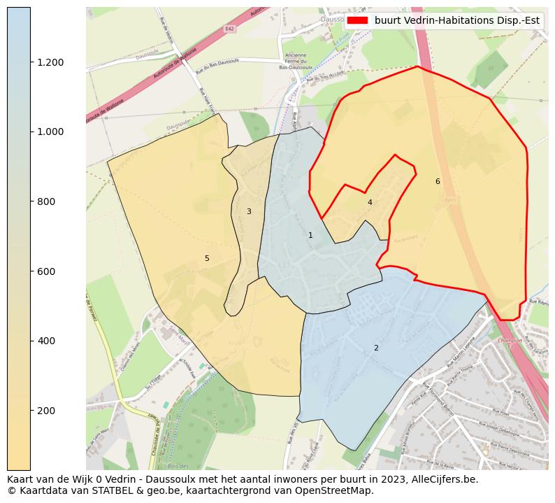 Aantal inwoners op de kaart van de buurt Vedrin-Habitations Disp.-Est: Op deze pagina vind je veel informatie over inwoners (zoals de verdeling naar leeftijdsgroepen, gezinssamenstelling, geslacht, autochtoon of Belgisch met een immigratie achtergrond,...), woningen (aantallen, types, prijs ontwikkeling, gebruik, type eigendom,...) en méér (autobezit, energieverbruik,...)  op basis van open data van STATBEL en diverse andere bronnen!