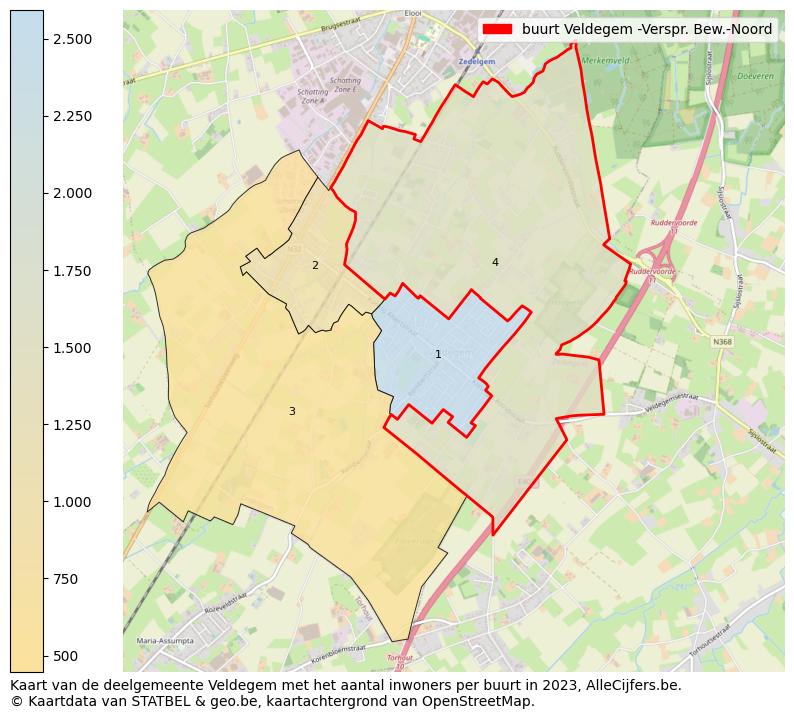 Aantal inwoners op de kaart van de buurt Veldegem -Verspr. Bew.-Noord: Op deze pagina vind je veel informatie over inwoners (zoals de verdeling naar leeftijdsgroepen, gezinssamenstelling, geslacht, autochtoon of Belgisch met een immigratie achtergrond,...), woningen (aantallen, types, prijs ontwikkeling, gebruik, type eigendom,...) en méér (autobezit, energieverbruik,...)  op basis van open data van STATBEL en diverse andere bronnen!