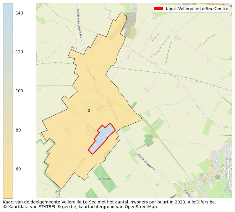 Aantal inwoners op de kaart van de buurt Vellereille-Le-Sec-Centre: Op deze pagina vind je veel informatie over inwoners (zoals de verdeling naar leeftijdsgroepen, gezinssamenstelling, geslacht, autochtoon of Belgisch met een immigratie achtergrond,...), woningen (aantallen, types, prijs ontwikkeling, gebruik, type eigendom,...) en méér (autobezit, energieverbruik,...)  op basis van open data van STATBEL en diverse andere bronnen!