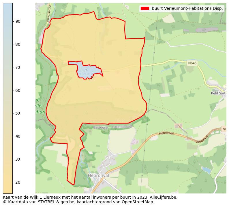 Aantal inwoners op de kaart van de buurt Verleumont-Habitations Disp.: Op deze pagina vind je veel informatie over inwoners (zoals de verdeling naar leeftijdsgroepen, gezinssamenstelling, geslacht, autochtoon of Belgisch met een immigratie achtergrond,...), woningen (aantallen, types, prijs ontwikkeling, gebruik, type eigendom,...) en méér (autobezit, energieverbruik,...)  op basis van open data van STATBEL en diverse andere bronnen!