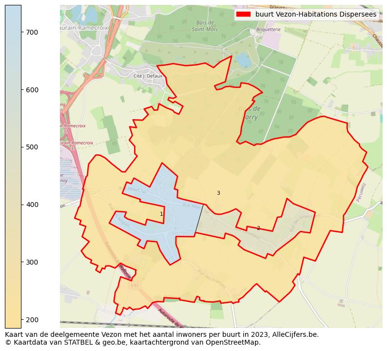 Aantal inwoners op de kaart van de buurt Vezon-Habitations Dispersees: Op deze pagina vind je veel informatie over inwoners (zoals de verdeling naar leeftijdsgroepen, gezinssamenstelling, geslacht, autochtoon of Belgisch met een immigratie achtergrond,...), woningen (aantallen, types, prijs ontwikkeling, gebruik, type eigendom,...) en méér (autobezit, energieverbruik,...)  op basis van open data van STATBEL en diverse andere bronnen!