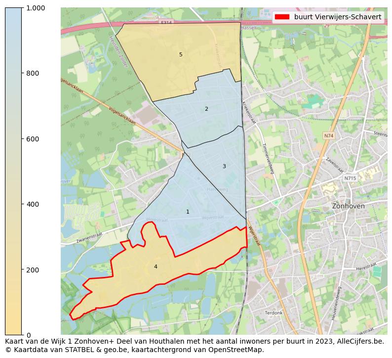 Aantal inwoners op de kaart van de buurt Vierwijers-Schavert: Op deze pagina vind je veel informatie over inwoners (zoals de verdeling naar leeftijdsgroepen, gezinssamenstelling, geslacht, autochtoon of Belgisch met een immigratie achtergrond,...), woningen (aantallen, types, prijs ontwikkeling, gebruik, type eigendom,...) en méér (autobezit, energieverbruik,...)  op basis van open data van STATBEL en diverse andere bronnen!