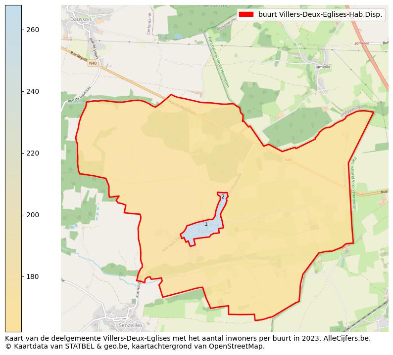 Aantal inwoners op de kaart van de buurt Villers-Deux-Eglises-Hab.Disp.: Op deze pagina vind je veel informatie over inwoners (zoals de verdeling naar leeftijdsgroepen, gezinssamenstelling, geslacht, autochtoon of Belgisch met een immigratie achtergrond,...), woningen (aantallen, types, prijs ontwikkeling, gebruik, type eigendom,...) en méér (autobezit, energieverbruik,...)  op basis van open data van STATBEL en diverse andere bronnen!