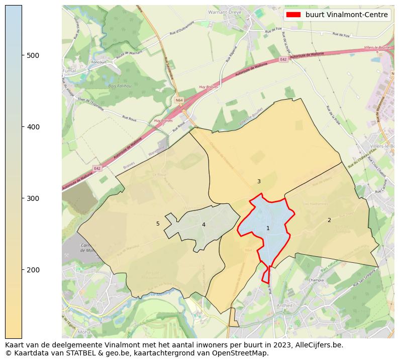 Aantal inwoners op de kaart van de buurt Vinalmont-Centre: Op deze pagina vind je veel informatie over inwoners (zoals de verdeling naar leeftijdsgroepen, gezinssamenstelling, geslacht, autochtoon of Belgisch met een immigratie achtergrond,...), woningen (aantallen, types, prijs ontwikkeling, gebruik, type eigendom,...) en méér (autobezit, energieverbruik,...)  op basis van open data van STATBEL en diverse andere bronnen!