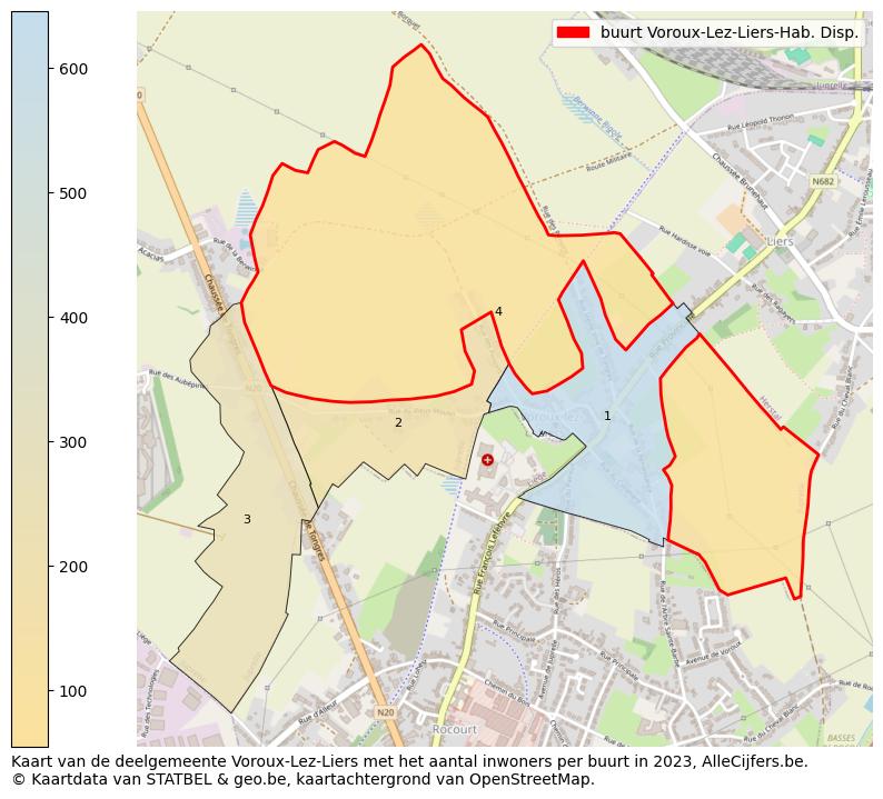 Aantal inwoners op de kaart van de buurt Voroux-Lez-Liers-Hab. Disp.: Op deze pagina vind je veel informatie over inwoners (zoals de verdeling naar leeftijdsgroepen, gezinssamenstelling, geslacht, autochtoon of Belgisch met een immigratie achtergrond,...), woningen (aantallen, types, prijs ontwikkeling, gebruik, type eigendom,...) en méér (autobezit, energieverbruik,...)  op basis van open data van STATBEL en diverse andere bronnen!