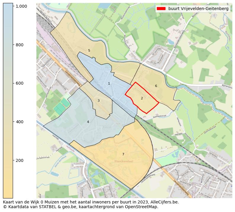 Aantal inwoners op de kaart van de buurt Vrijevelden-Geitenberg: Op deze pagina vind je veel informatie over inwoners (zoals de verdeling naar leeftijdsgroepen, gezinssamenstelling, geslacht, autochtoon of Belgisch met een immigratie achtergrond,...), woningen (aantallen, types, prijs ontwikkeling, gebruik, type eigendom,...) en méér (autobezit, energieverbruik,...)  op basis van open data van STATBEL en diverse andere bronnen!