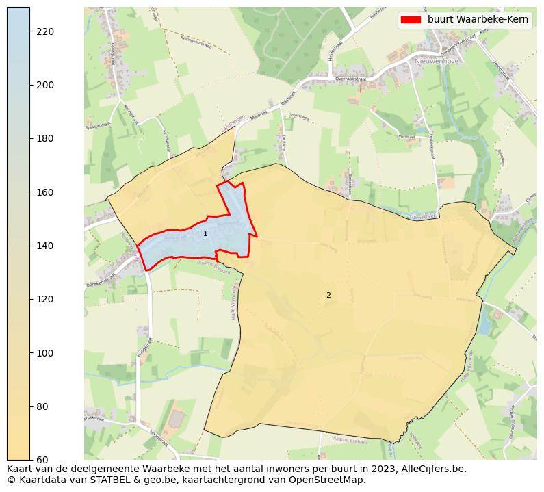 Aantal inwoners op de kaart van de buurt Waarbeke-Kern: Op deze pagina vind je veel informatie over inwoners (zoals de verdeling naar leeftijdsgroepen, gezinssamenstelling, geslacht, autochtoon of Belgisch met een immigratie achtergrond,...), woningen (aantallen, types, prijs ontwikkeling, gebruik, type eigendom,...) en méér (autobezit, energieverbruik,...)  op basis van open data van STATBEL en diverse andere bronnen!