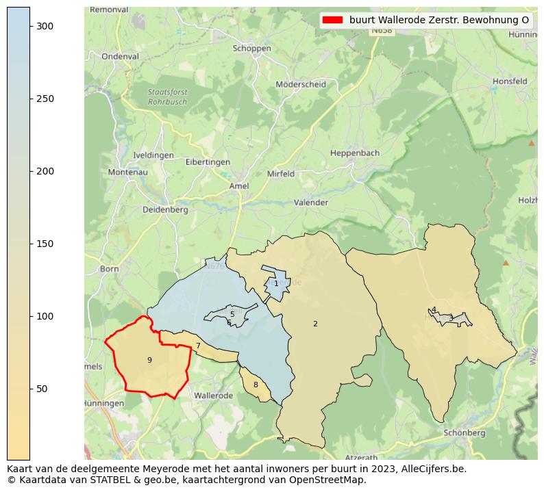 Aantal inwoners op de kaart van de buurt Wallerode Zerstr. Bewohnung O: Op deze pagina vind je veel informatie over inwoners (zoals de verdeling naar leeftijdsgroepen, gezinssamenstelling, geslacht, autochtoon of Belgisch met een immigratie achtergrond,...), woningen (aantallen, types, prijs ontwikkeling, gebruik, type eigendom,...) en méér (autobezit, energieverbruik,...)  op basis van open data van STATBEL en diverse andere bronnen!