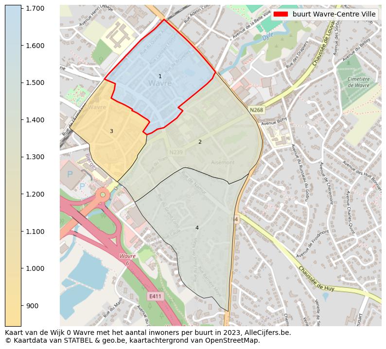 Aantal inwoners op de kaart van de buurt Wavre-Centre Ville: Op deze pagina vind je veel informatie over inwoners (zoals de verdeling naar leeftijdsgroepen, gezinssamenstelling, geslacht, autochtoon of Belgisch met een immigratie achtergrond,...), woningen (aantallen, types, prijs ontwikkeling, gebruik, type eigendom,...) en méér (autobezit, energieverbruik,...)  op basis van open data van STATBEL en diverse andere bronnen!