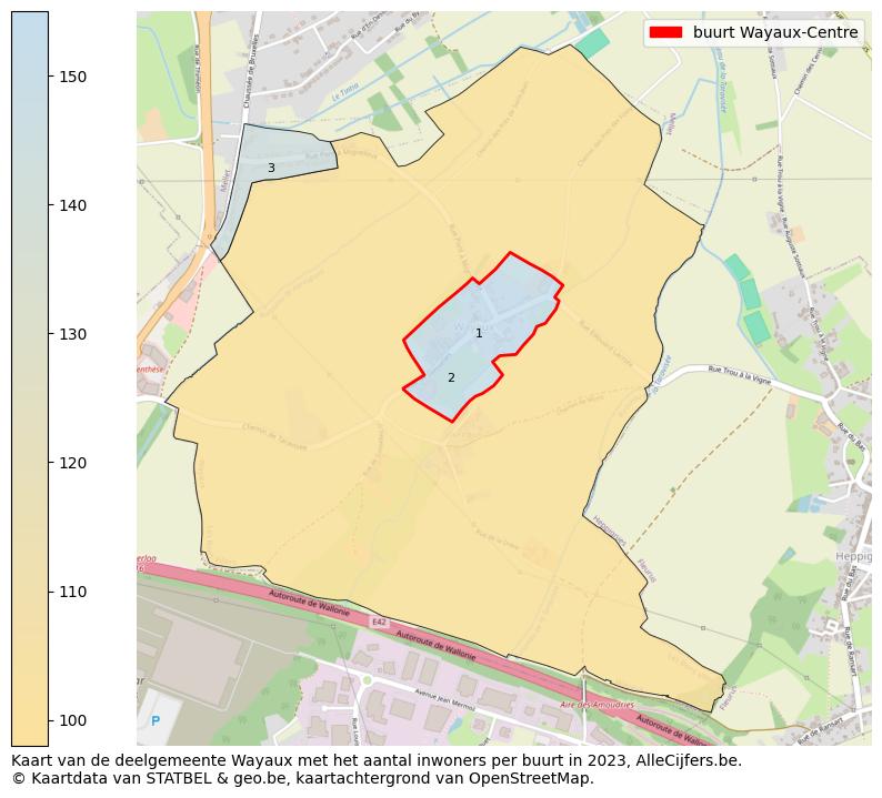 Aantal inwoners op de kaart van de buurt Wayaux-Centre: Op deze pagina vind je veel informatie over inwoners (zoals de verdeling naar leeftijdsgroepen, gezinssamenstelling, geslacht, autochtoon of Belgisch met een immigratie achtergrond,...), woningen (aantallen, types, prijs ontwikkeling, gebruik, type eigendom,...) en méér (autobezit, energieverbruik,...)  op basis van open data van STATBEL en diverse andere bronnen!
