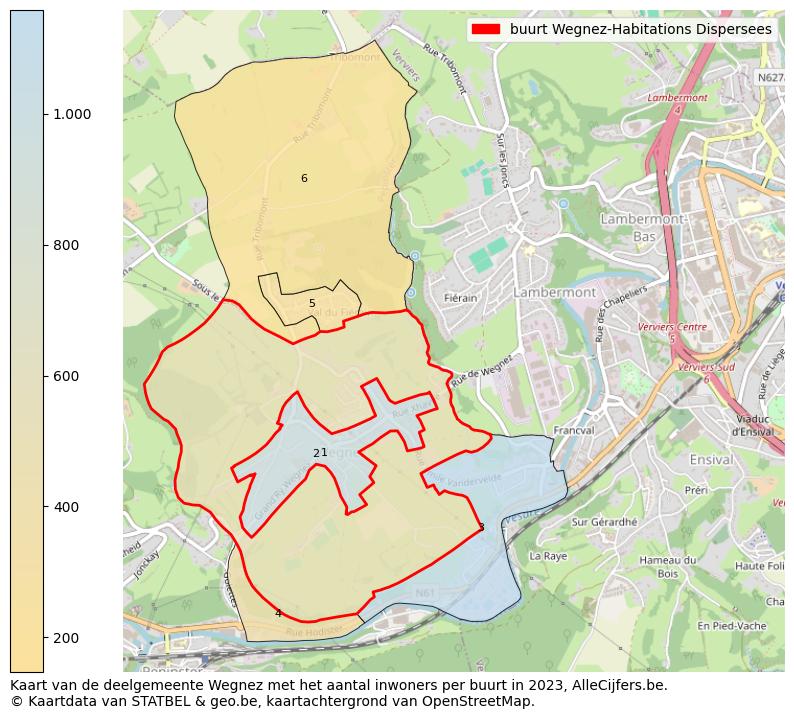 Aantal inwoners op de kaart van de buurt Wegnez-Habitations Dispersees: Op deze pagina vind je veel informatie over inwoners (zoals de verdeling naar leeftijdsgroepen, gezinssamenstelling, geslacht, autochtoon of Belgisch met een immigratie achtergrond,...), woningen (aantallen, types, prijs ontwikkeling, gebruik, type eigendom,...) en méér (autobezit, energieverbruik,...)  op basis van open data van STATBEL en diverse andere bronnen!