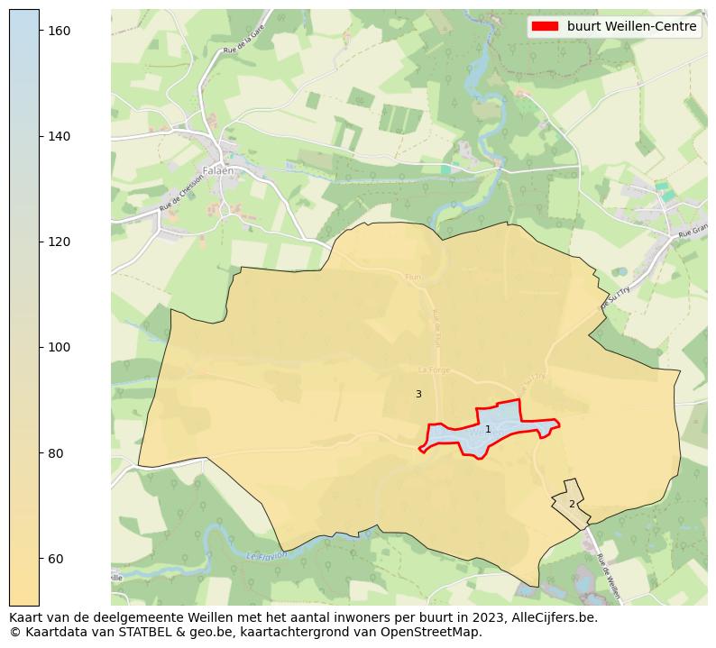 Aantal inwoners op de kaart van de buurt Weillen-Centre: Op deze pagina vind je veel informatie over inwoners (zoals de verdeling naar leeftijdsgroepen, gezinssamenstelling, geslacht, autochtoon of Belgisch met een immigratie achtergrond,...), woningen (aantallen, types, prijs ontwikkeling, gebruik, type eigendom,...) en méér (autobezit, energieverbruik,...)  op basis van open data van STATBEL en diverse andere bronnen!