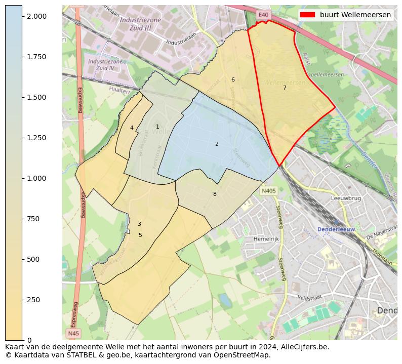 Aantal inwoners op de kaart van de buurt Wellemeersen: Op deze pagina vind je veel informatie over inwoners (zoals de verdeling naar leeftijdsgroepen, gezinssamenstelling, geslacht, autochtoon of Belgisch met een immigratie achtergrond,...), woningen (aantallen, types, prijs ontwikkeling, gebruik, type eigendom,...) en méér (autobezit, energieverbruik,...)  op basis van open data van STATBEL en diverse andere bronnen!