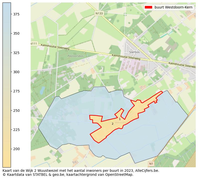 Aantal inwoners op de kaart van de buurt Westdoorn-Kern: Op deze pagina vind je veel informatie over inwoners (zoals de verdeling naar leeftijdsgroepen, gezinssamenstelling, geslacht, autochtoon of Belgisch met een immigratie achtergrond,...), woningen (aantallen, types, prijs ontwikkeling, gebruik, type eigendom,...) en méér (autobezit, energieverbruik,...)  op basis van open data van STATBEL en diverse andere bronnen!