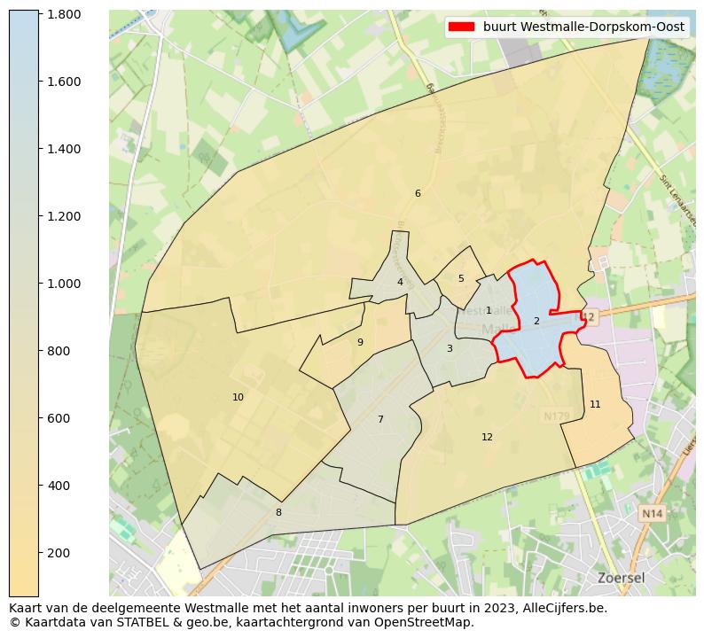 Aantal inwoners op de kaart van de buurt Westmalle-Dorpskom-Oost: Op deze pagina vind je veel informatie over inwoners (zoals de verdeling naar leeftijdsgroepen, gezinssamenstelling, geslacht, autochtoon of Belgisch met een immigratie achtergrond,...), woningen (aantallen, types, prijs ontwikkeling, gebruik, type eigendom,...) en méér (autobezit, energieverbruik,...)  op basis van open data van STATBEL en diverse andere bronnen!