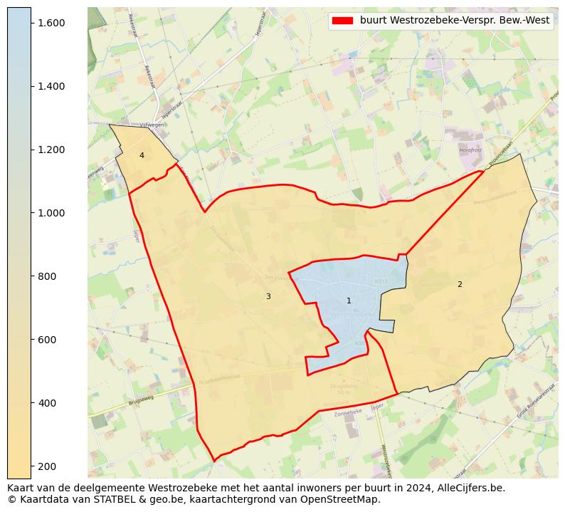 Aantal inwoners op de kaart van de buurt Westrozebeke-Verspr. Bew.-West: Op deze pagina vind je veel informatie over inwoners (zoals de verdeling naar leeftijdsgroepen, gezinssamenstelling, geslacht, autochtoon of Belgisch met een immigratie achtergrond,...), woningen (aantallen, types, prijs ontwikkeling, gebruik, type eigendom,...) en méér (autobezit, energieverbruik,...)  op basis van open data van STATBEL en diverse andere bronnen!