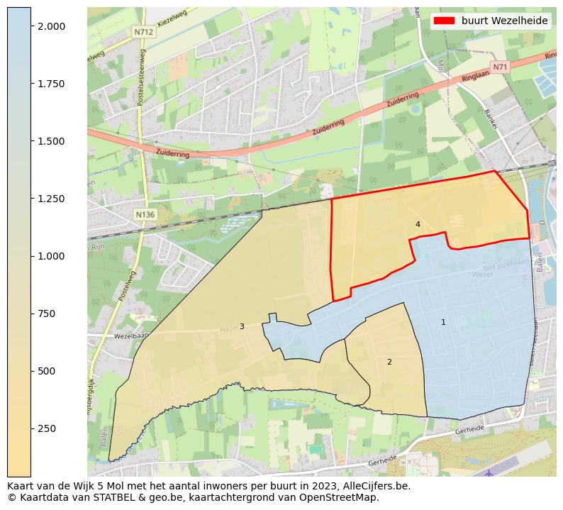 Aantal inwoners op de kaart van de buurt Wezelheide: Op deze pagina vind je veel informatie over inwoners (zoals de verdeling naar leeftijdsgroepen, gezinssamenstelling, geslacht, autochtoon of Belgisch met een immigratie achtergrond,...), woningen (aantallen, types, prijs ontwikkeling, gebruik, type eigendom,...) en méér (autobezit, energieverbruik,...)  op basis van open data van STATBEL en diverse andere bronnen!