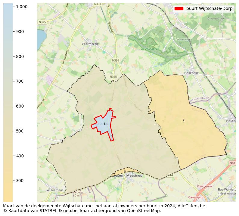 Aantal inwoners op de kaart van de buurt Wijtschate-Dorp: Op deze pagina vind je veel informatie over inwoners (zoals de verdeling naar leeftijdsgroepen, gezinssamenstelling, geslacht, autochtoon of Belgisch met een immigratie achtergrond,...), woningen (aantallen, types, prijs ontwikkeling, gebruik, type eigendom,...) en méér (autobezit, energieverbruik,...)  op basis van open data van STATBEL en diverse andere bronnen!