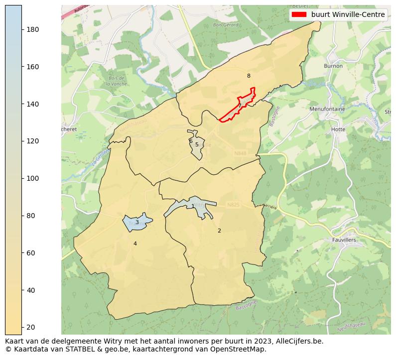 Aantal inwoners op de kaart van de buurt Winville-Centre: Op deze pagina vind je veel informatie over inwoners (zoals de verdeling naar leeftijdsgroepen, gezinssamenstelling, geslacht, autochtoon of Belgisch met een immigratie achtergrond,...), woningen (aantallen, types, prijs ontwikkeling, gebruik, type eigendom,...) en méér (autobezit, energieverbruik,...)  op basis van open data van STATBEL en diverse andere bronnen!