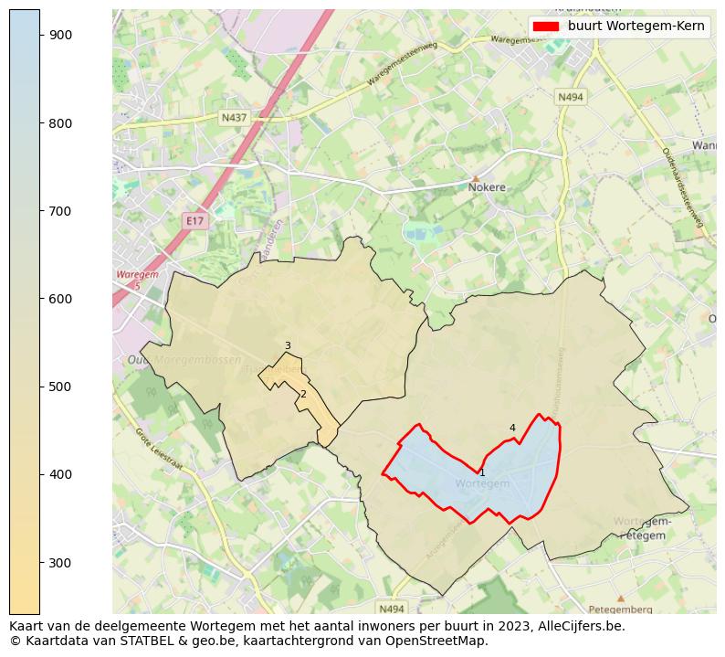 Aantal inwoners op de kaart van de buurt Wortegem-Kern: Op deze pagina vind je veel informatie over inwoners (zoals de verdeling naar leeftijdsgroepen, gezinssamenstelling, geslacht, autochtoon of Belgisch met een immigratie achtergrond,...), woningen (aantallen, types, prijs ontwikkeling, gebruik, type eigendom,...) en méér (autobezit, energieverbruik,...)  op basis van open data van STATBEL en diverse andere bronnen!