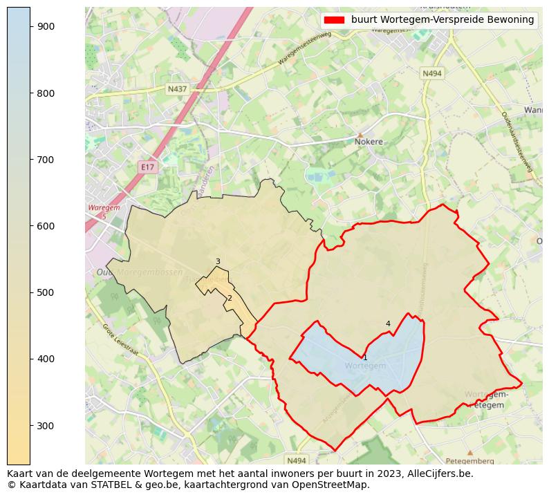 Aantal inwoners op de kaart van de buurt Wortegem-Verspreide Bewoning: Op deze pagina vind je veel informatie over inwoners (zoals de verdeling naar leeftijdsgroepen, gezinssamenstelling, geslacht, autochtoon of Belgisch met een immigratie achtergrond,...), woningen (aantallen, types, prijs ontwikkeling, gebruik, type eigendom,...) en méér (autobezit, energieverbruik,...)  op basis van open data van STATBEL en diverse andere bronnen!