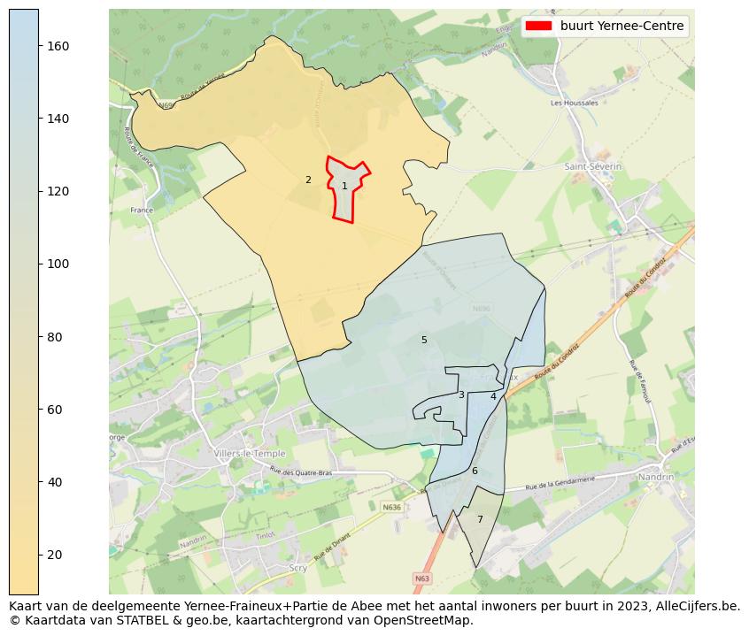 Aantal inwoners op de kaart van de buurt Yernee-Centre: Op deze pagina vind je veel informatie over inwoners (zoals de verdeling naar leeftijdsgroepen, gezinssamenstelling, geslacht, autochtoon of Belgisch met een immigratie achtergrond,...), woningen (aantallen, types, prijs ontwikkeling, gebruik, type eigendom,...) en méér (autobezit, energieverbruik,...)  op basis van open data van STATBEL en diverse andere bronnen!