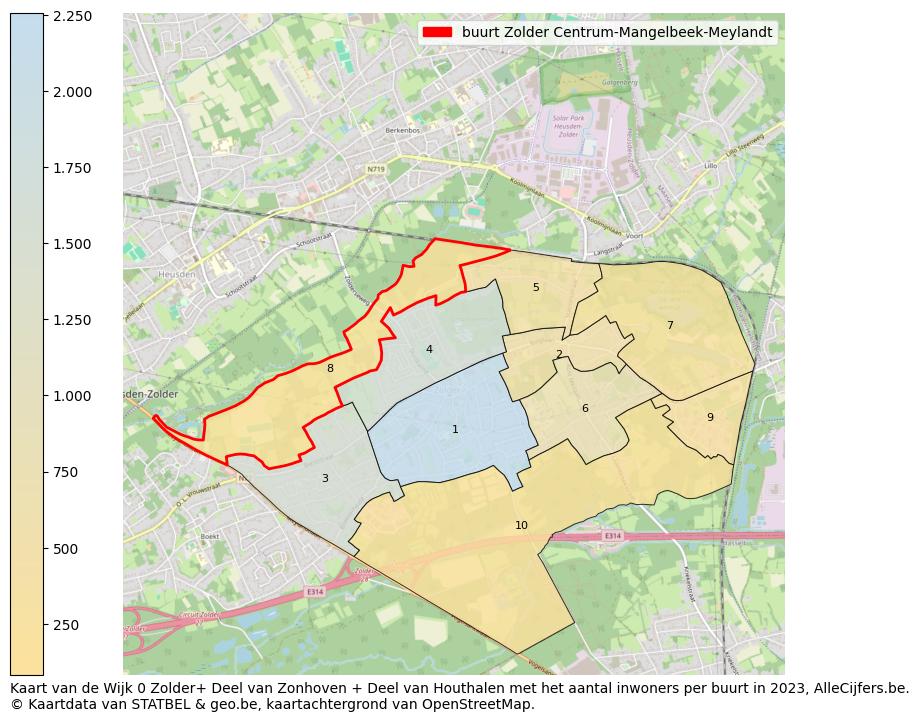 Aantal inwoners op de kaart van de buurt Zolder Centrum-Mangelbeek-Meylandt: Op deze pagina vind je veel informatie over inwoners (zoals de verdeling naar leeftijdsgroepen, gezinssamenstelling, geslacht, autochtoon of Belgisch met een immigratie achtergrond,...), woningen (aantallen, types, prijs ontwikkeling, gebruik, type eigendom,...) en méér (autobezit, energieverbruik,...)  op basis van open data van STATBEL en diverse andere bronnen!