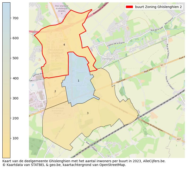 Aantal inwoners op de kaart van de buurt Zoning Ghislenghien 2: Op deze pagina vind je veel informatie over inwoners (zoals de verdeling naar leeftijdsgroepen, gezinssamenstelling, geslacht, autochtoon of Belgisch met een immigratie achtergrond,...), woningen (aantallen, types, prijs ontwikkeling, gebruik, type eigendom,...) en méér (autobezit, energieverbruik,...)  op basis van open data van STATBEL en diverse andere bronnen!