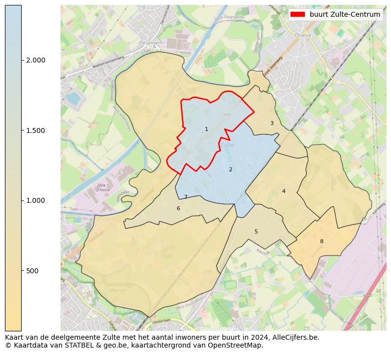 Aantal inwoners op de kaart van de buurt Zulte-Centrum: Op deze pagina vind je veel informatie over inwoners (zoals de verdeling naar leeftijdsgroepen, gezinssamenstelling, geslacht, autochtoon of Belgisch met een immigratie achtergrond,...), woningen (aantallen, types, prijs ontwikkeling, gebruik, type eigendom,...) en méér (autobezit, energieverbruik,...)  op basis van open data van STATBEL en diverse andere bronnen!