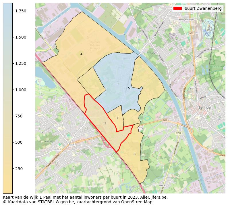 Aantal inwoners op de kaart van de buurt Zwanenberg: Op deze pagina vind je veel informatie over inwoners (zoals de verdeling naar leeftijdsgroepen, gezinssamenstelling, geslacht, autochtoon of Belgisch met een immigratie achtergrond,...), woningen (aantallen, types, prijs ontwikkeling, gebruik, type eigendom,...) en méér (autobezit, energieverbruik,...)  op basis van open data van STATBEL en diverse andere bronnen!