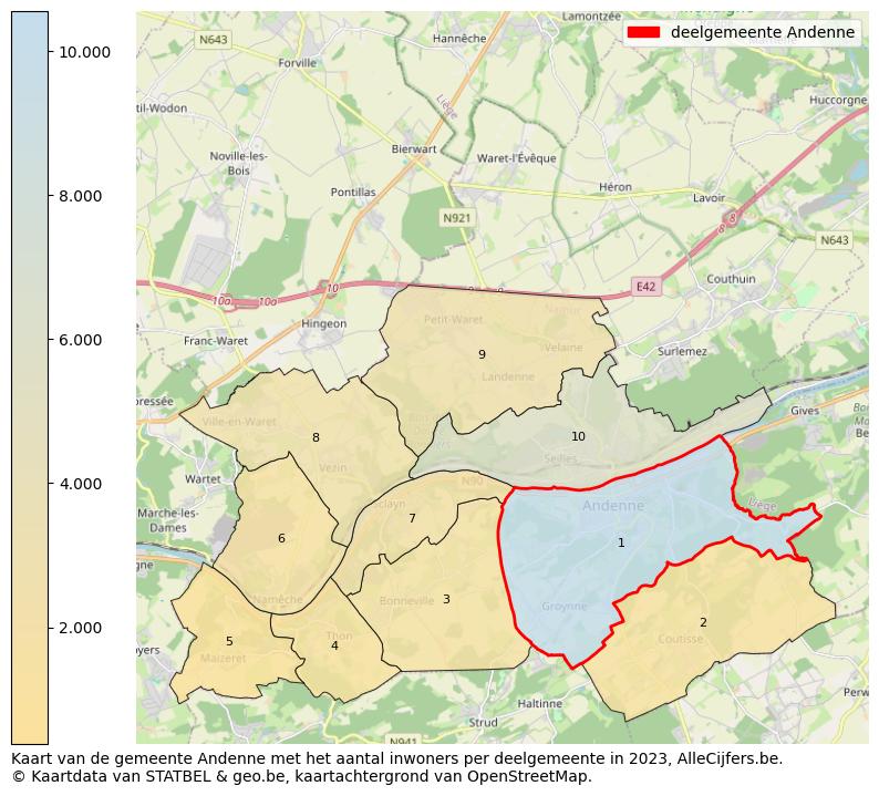 Aantal inwoners op de kaart van de deelgemeente Andenne: Op deze pagina vind je veel informatie over inwoners (zoals de verdeling naar leeftijdsgroepen, gezinssamenstelling, geslacht, autochtoon of Belgisch met een immigratie achtergrond,...), woningen (aantallen, types, prijs ontwikkeling, gebruik, type eigendom,...) en méér (autobezit, energieverbruik,...)  op basis van open data van STATBEL en diverse andere bronnen!