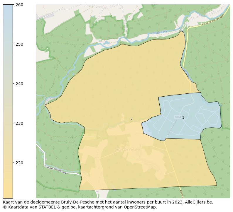 Aantal inwoners op de kaart van de deelgemeente Bruly-De-Pesche: Op deze pagina vind je veel informatie over inwoners (zoals de verdeling naar leeftijdsgroepen, gezinssamenstelling, geslacht, autochtoon of Belgisch met een immigratie achtergrond,...), woningen (aantallen, types, prijs ontwikkeling, gebruik, type eigendom,...) en méér (autobezit, energieverbruik,...)  op basis van open data van STATBEL en diverse andere bronnen!