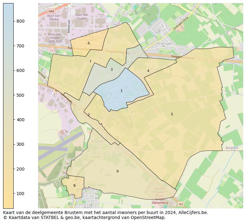 Aantal inwoners op de kaart van de deelgemeente Brustem: Op deze pagina vind je veel informatie over inwoners (zoals de verdeling naar leeftijdsgroepen, gezinssamenstelling, geslacht, autochtoon of Belgisch met een immigratie achtergrond,...), woningen (aantallen, types, prijs ontwikkeling, gebruik, type eigendom,...) en méér (autobezit, energieverbruik,...)  op basis van open data van STATBEL en diverse andere bronnen!