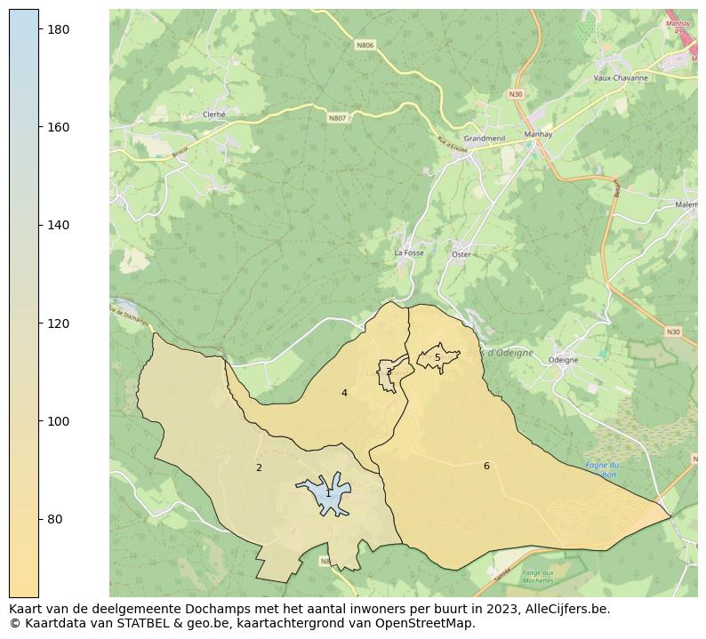 Aantal inwoners op de kaart van de deelgemeente Dochamps: Op deze pagina vind je veel informatie over inwoners (zoals de verdeling naar leeftijdsgroepen, gezinssamenstelling, geslacht, autochtoon of Belgisch met een immigratie achtergrond,...), woningen (aantallen, types, prijs ontwikkeling, gebruik, type eigendom,...) en méér (autobezit, energieverbruik,...)  op basis van open data van STATBEL en diverse andere bronnen!