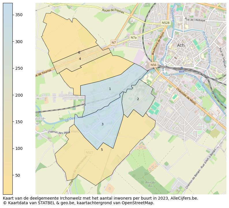 Aantal inwoners op de kaart van de deelgemeente Irchonwelz: Op deze pagina vind je veel informatie over inwoners (zoals de verdeling naar leeftijdsgroepen, gezinssamenstelling, geslacht, autochtoon of Belgisch met een immigratie achtergrond,...), woningen (aantallen, types, prijs ontwikkeling, gebruik, type eigendom,...) en méér (autobezit, energieverbruik,...)  op basis van open data van STATBEL en diverse andere bronnen!