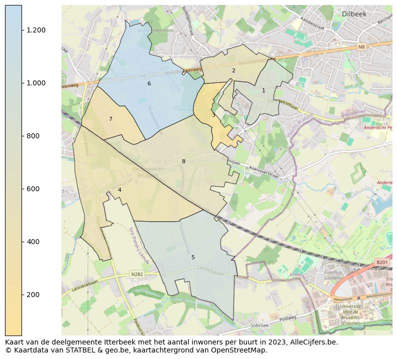 Aantal inwoners op de kaart van de deelgemeente Itterbeek: Op deze pagina vind je veel informatie over inwoners (zoals de verdeling naar leeftijdsgroepen, gezinssamenstelling, geslacht, autochtoon of Belgisch met een immigratie achtergrond,...), woningen (aantallen, types, prijs ontwikkeling, gebruik, type eigendom,...) en méér (autobezit, energieverbruik,...)  op basis van open data van STATBEL en diverse andere bronnen!