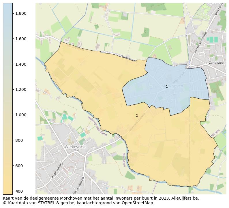 Aantal inwoners op de kaart van de deelgemeente Morkhoven: Op deze pagina vind je veel informatie over inwoners (zoals de verdeling naar leeftijdsgroepen, gezinssamenstelling, geslacht, autochtoon of Belgisch met een immigratie achtergrond,...), woningen (aantallen, types, prijs ontwikkeling, gebruik, type eigendom,...) en méér (autobezit, energieverbruik,...)  op basis van open data van STATBEL en diverse andere bronnen!