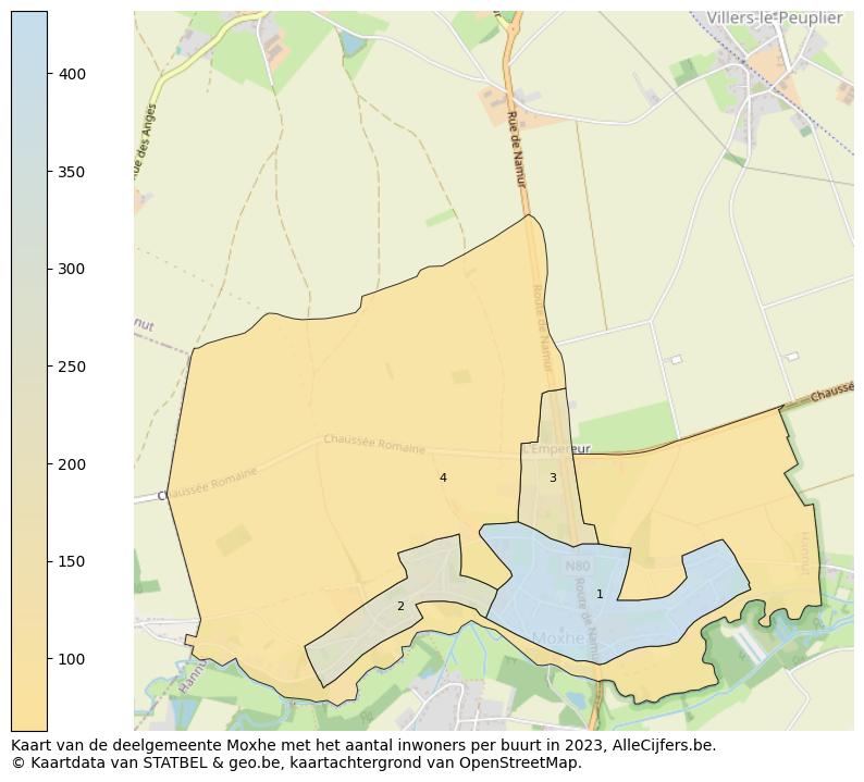 Aantal inwoners op de kaart van de deelgemeente Moxhe: Op deze pagina vind je veel informatie over inwoners (zoals de verdeling naar leeftijdsgroepen, gezinssamenstelling, geslacht, autochtoon of Belgisch met een immigratie achtergrond,...), woningen (aantallen, types, prijs ontwikkeling, gebruik, type eigendom,...) en méér (autobezit, energieverbruik,...)  op basis van open data van STATBEL en diverse andere bronnen!