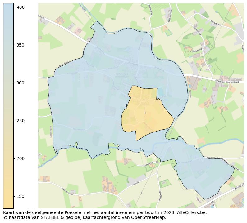 Aantal inwoners op de kaart van de deelgemeente Poesele: Op deze pagina vind je veel informatie over inwoners (zoals de verdeling naar leeftijdsgroepen, gezinssamenstelling, geslacht, autochtoon of Belgisch met een immigratie achtergrond,...), woningen (aantallen, types, prijs ontwikkeling, gebruik, type eigendom,...) en méér (autobezit, energieverbruik,...)  op basis van open data van STATBEL en diverse andere bronnen!